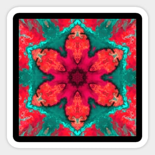 Pink Smoke Kaleidoscope Flower Pattern Sticker